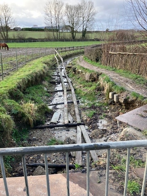 waterschade in het landschap 